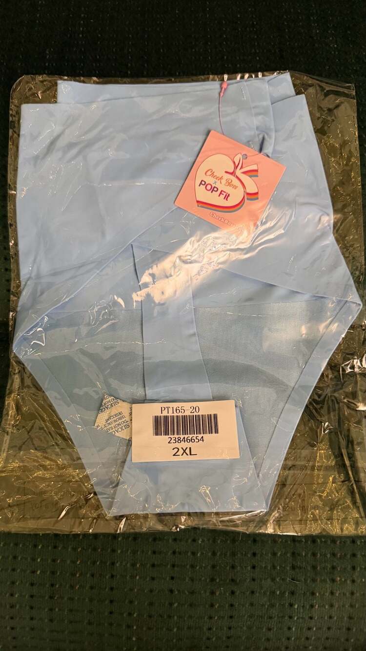 Cheek Boss x POP Fit Seamless High-Waisted Thong Panty 2XL Light Blue